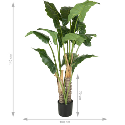 Alocasia artificiala H140cm calidora cu 13 frunze