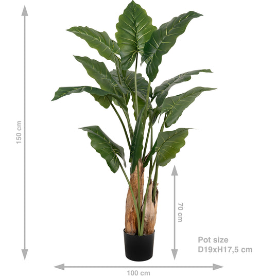 Alocasia artificiala H140cm calidora cu 13 frunze