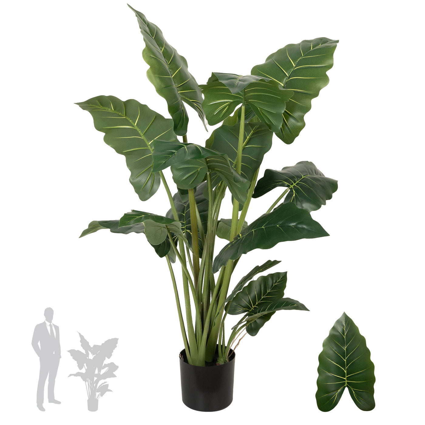 Alocasia artificiala H140cm calidora cu 14 frunze