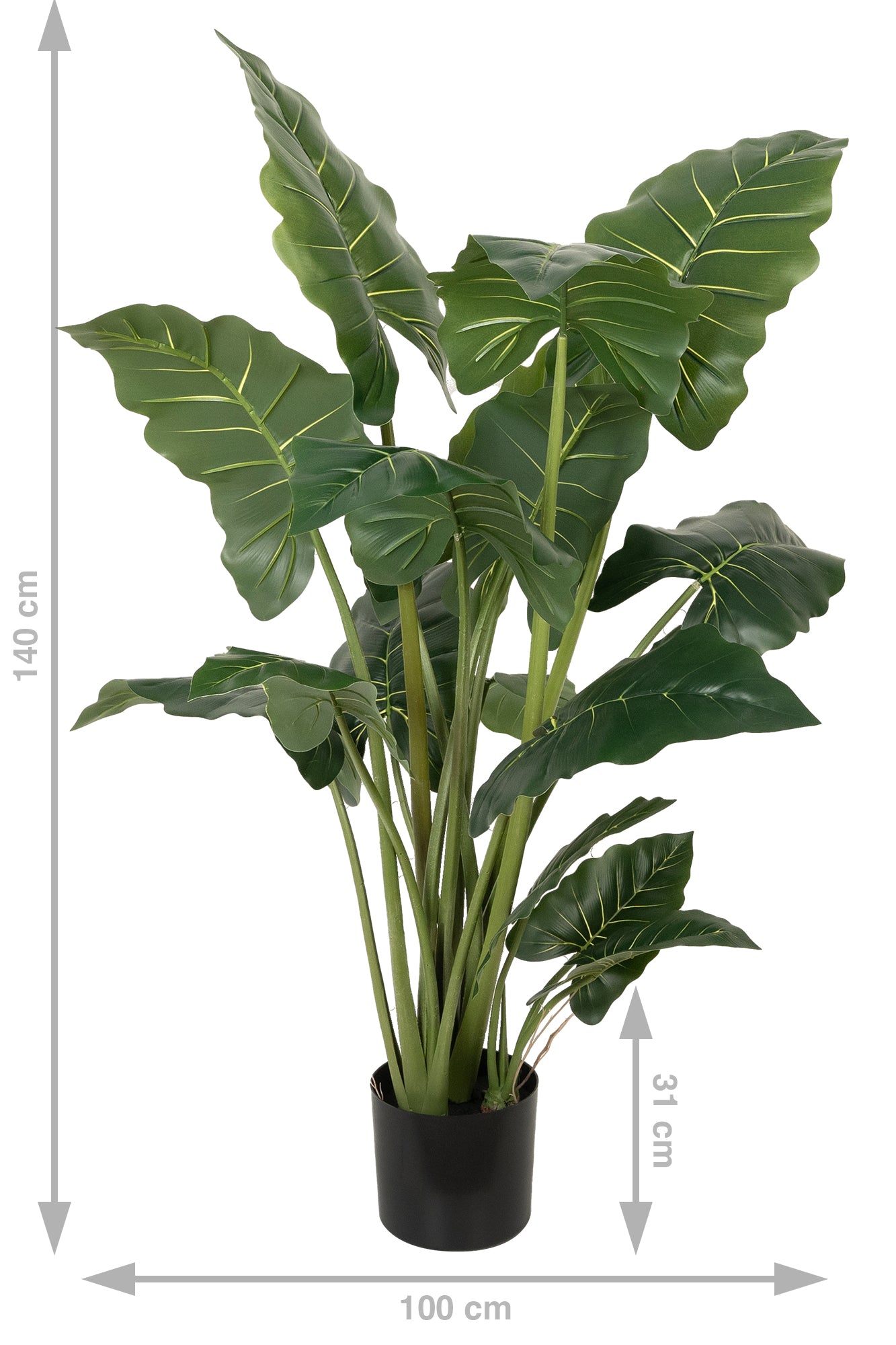 Alocasia artificiala H140cm calidora cu 14 frunze