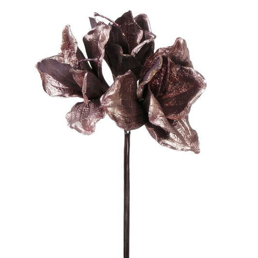 Amaryllis artificial Xmas D18xH67 cm maro