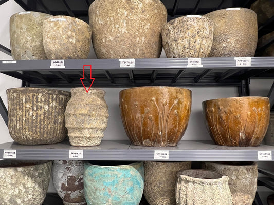 Amfora ceramica D30xH38cm bej cu maro