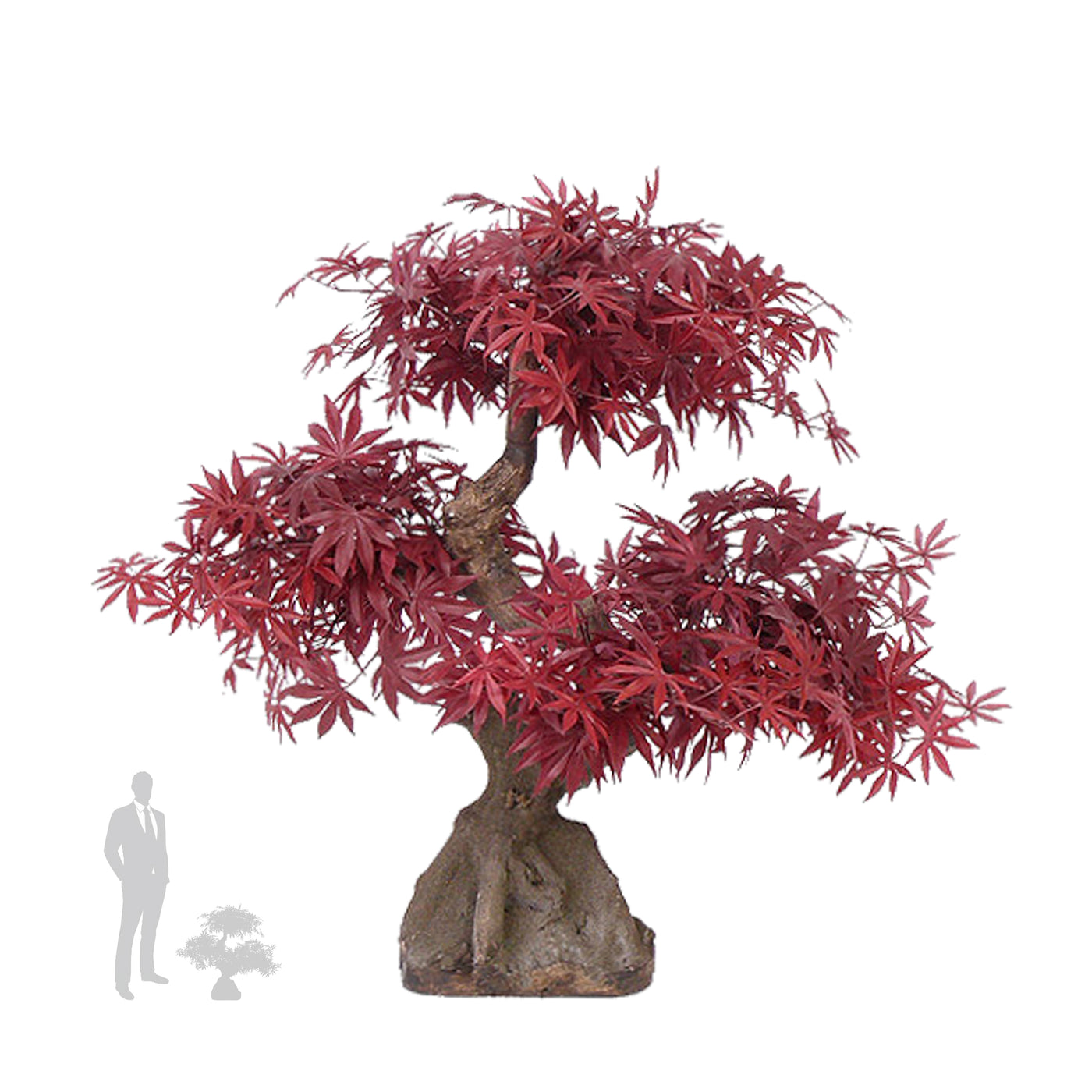 Bonsai artificial H55cm Artar cu frunze rosii