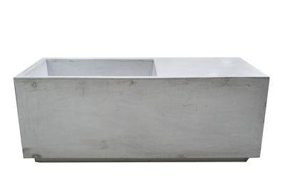 Banca cu ghiveci pt plante 115x45x45 cm. ciment alb