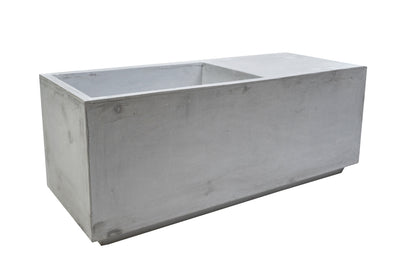 Banca cu ghiveci pt plante 115x45x45 cm. ciment alb