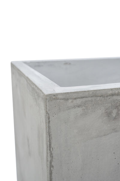 Banca cu ghiveci pt plante 115x45x45 cm. ciment alb