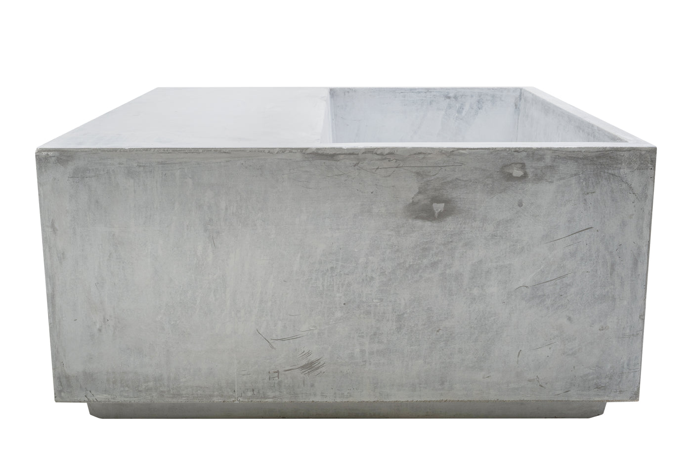 Banca cu ghiveci pt plante 75x75x37 cm. ciment alb