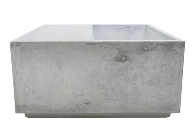 Banca cu ghiveci pt plante 75x75x37 cm. ciment alb