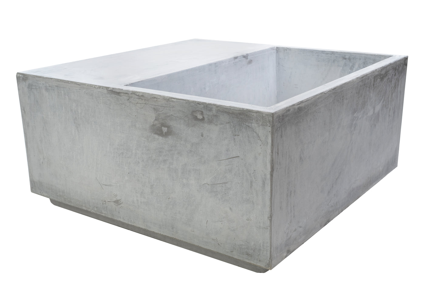 Banca cu ghiveci pt plante 75x75x37 cm. ciment alb