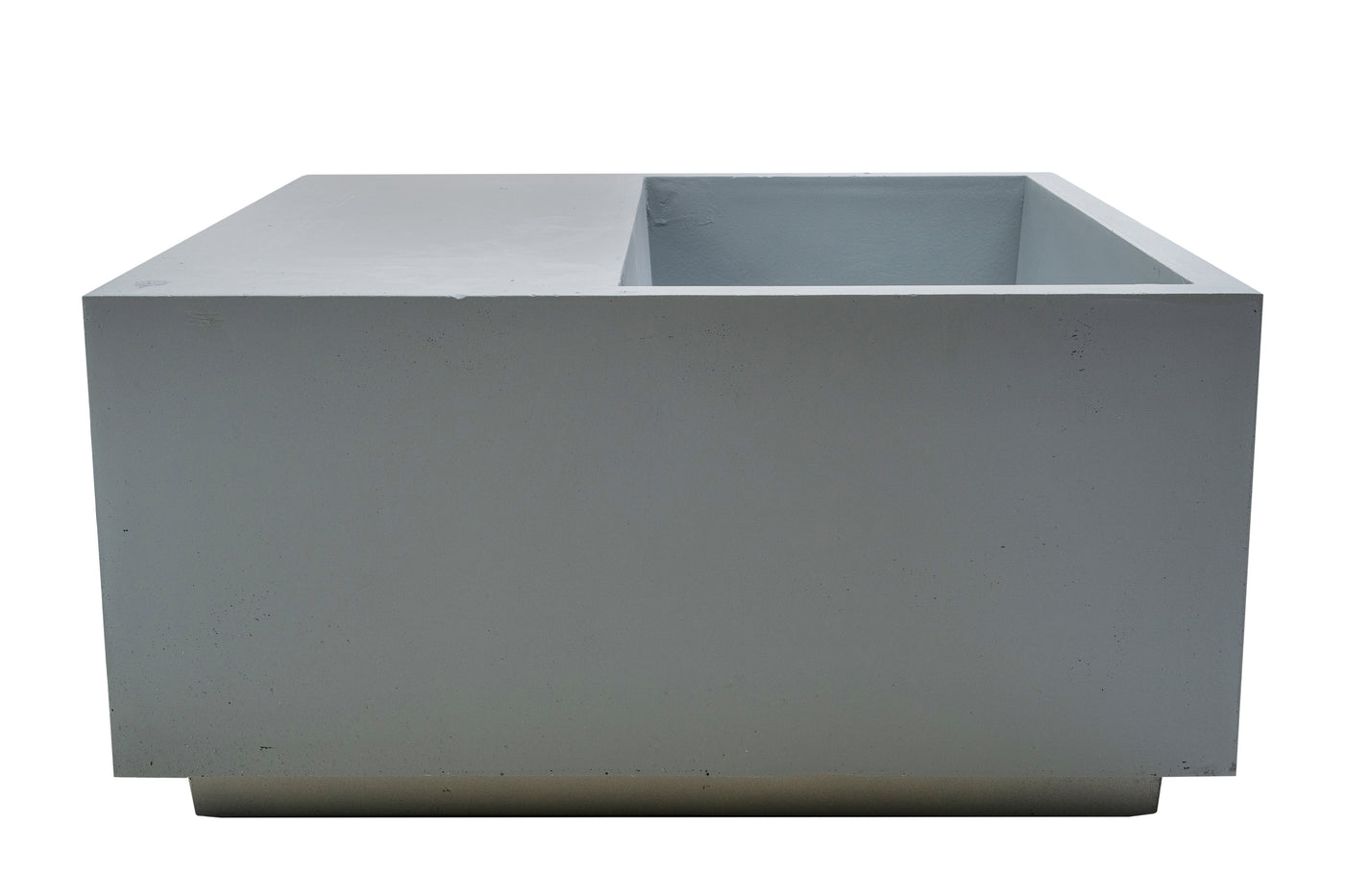 Banca cu ghiveci pt plante 92x92x45 cm. ciment alb