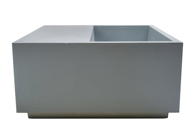Banca cu ghiveci pt plante 92x92x45 cm. ciment alb