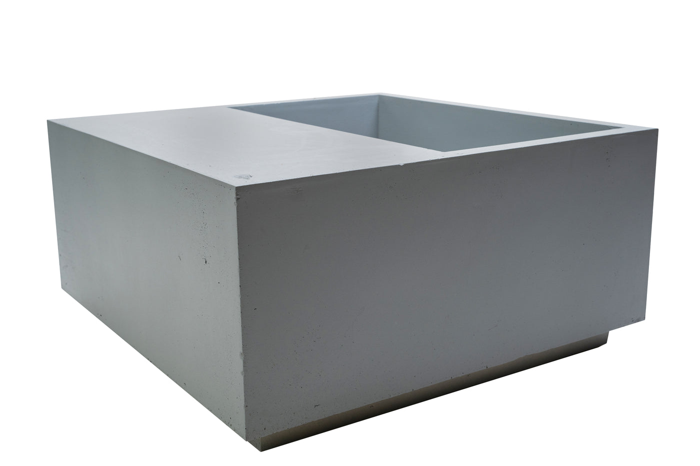 Banca cu ghiveci pt plante 92x92x45 cm. ciment alb