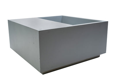 Banca cu ghiveci pt plante 92x92x45 cm. ciment alb