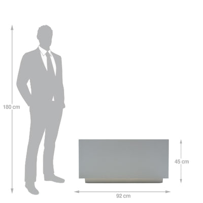 Banca cu ghiveci pt plante 92x92x45 cm. ciment alb