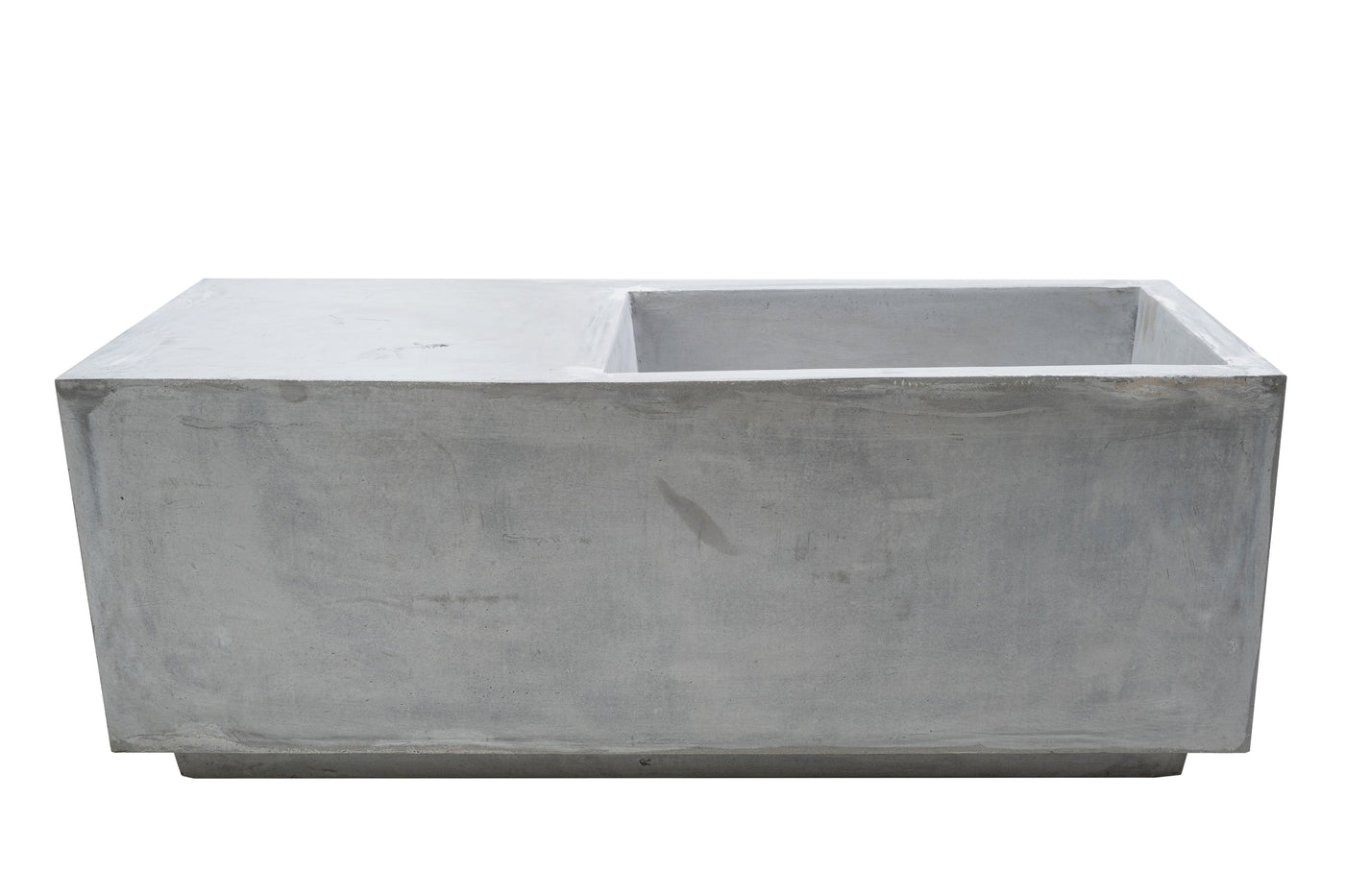 Banca cu ghiveci pt plante 95x37x37 cm. ciment alb