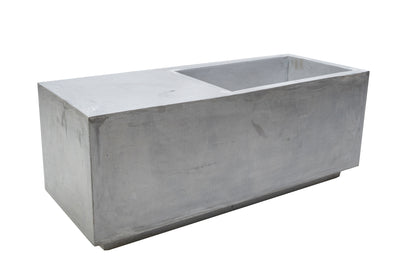 Banca cu ghiveci pt plante 95x37x37 cm. ciment alb