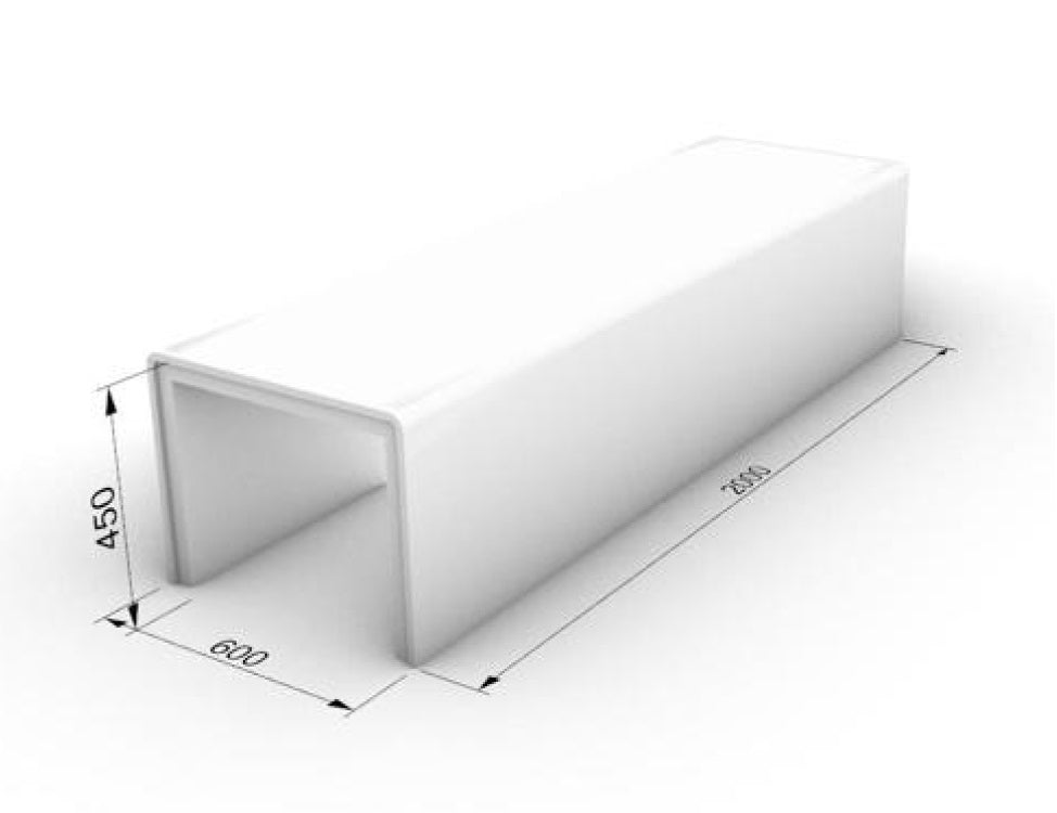 Banca urbana forma masa 200x60x45 cm
