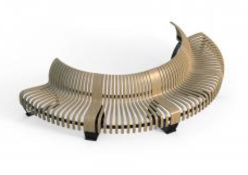 Banca urbana semicerc de interior cu spatar D320 cm