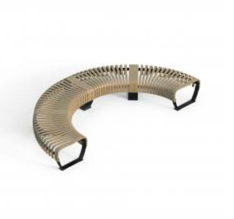 Banca urbana semicerc de interior fara spatar D314xW61.3xH50 cm