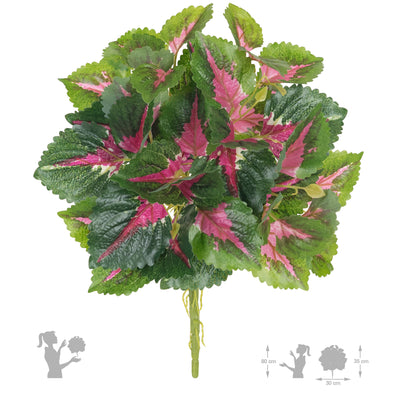 Begonie artificiala verde cu fucsia Rex D35xH40 cm cu protectie UV