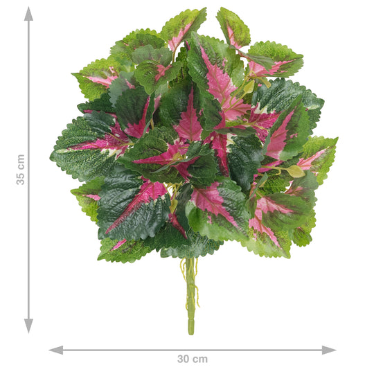 Begonie artificiala verde cu fucsia Rex D35xH40 cm cu protectie UV
