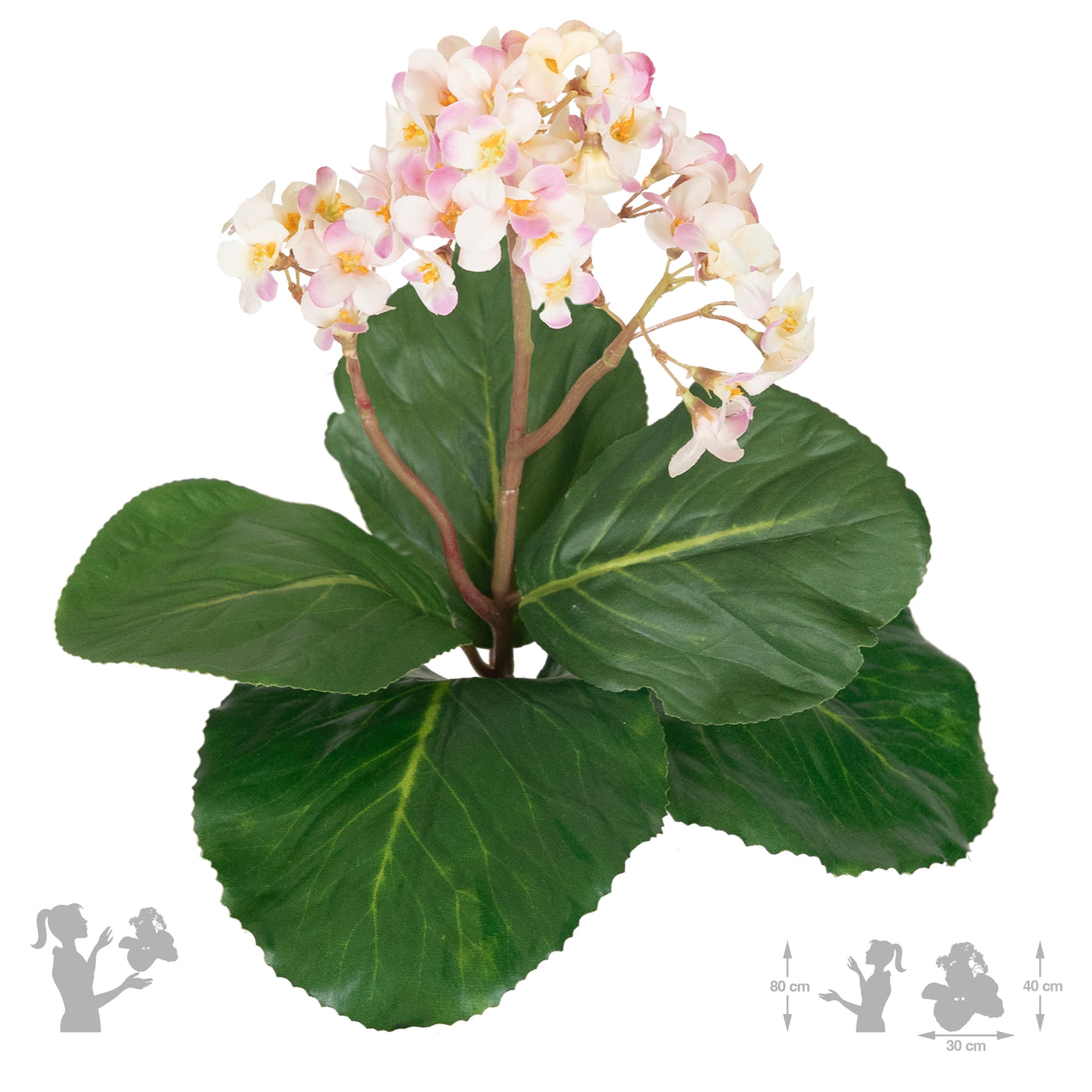 Bergenia artificiala roz pal H40 cm