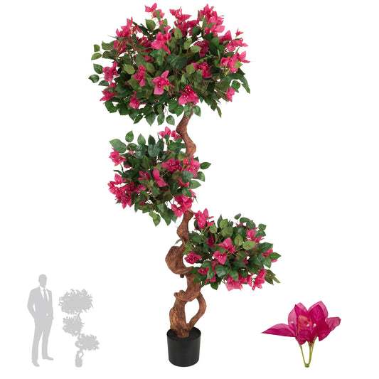 Bonsai artificial Bougainvilea H150cm cu flori rosii