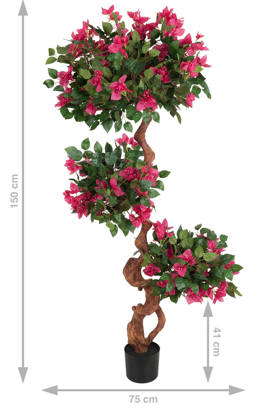 Bonsai artificial Bougainvilea H150cm cu flori rosii