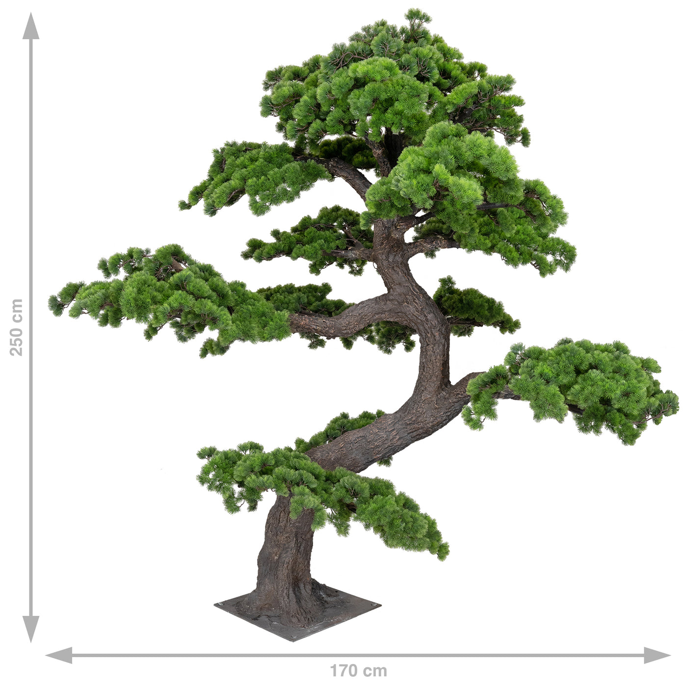 Bonsai artificial H250cm Pin cu trunchi din fibra de sticla. coroana D250xW170cm