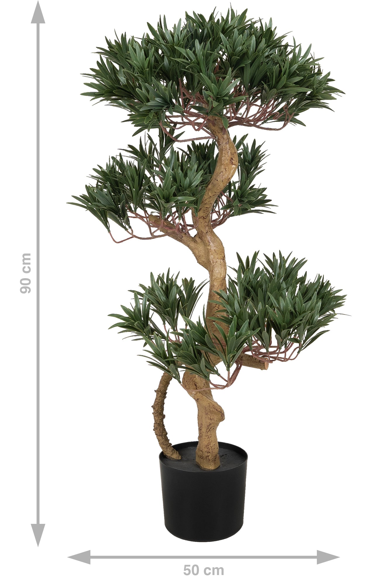 Bonsai artificial Podocarpus 90 cm. 3312 frunze