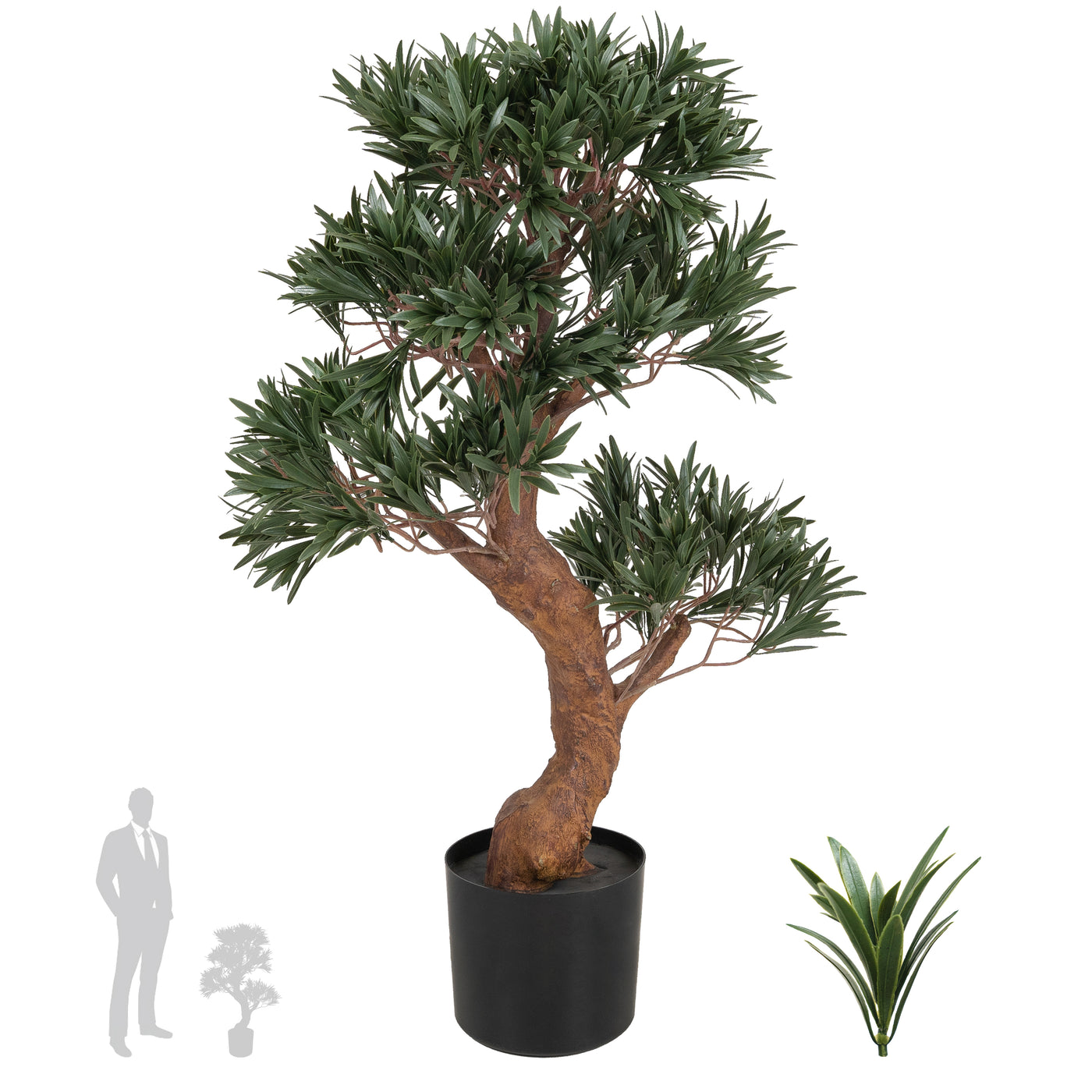 Bonsai artificiala Podocarpus 90 cm. 3312 frunze