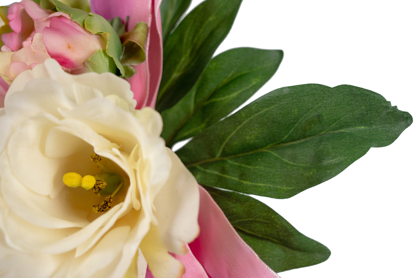 Buchet cu flori artificiale de Bujor si Lisianthus D20xH30 HO
