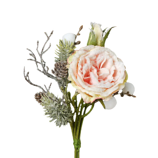 Buchet cu flori mixte artificiale D15xH28 cm roz - somon