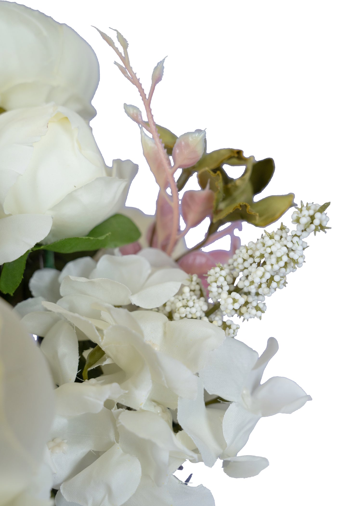 Buchet de bujori artificiali albi D30xH48cm. cu 10 flori