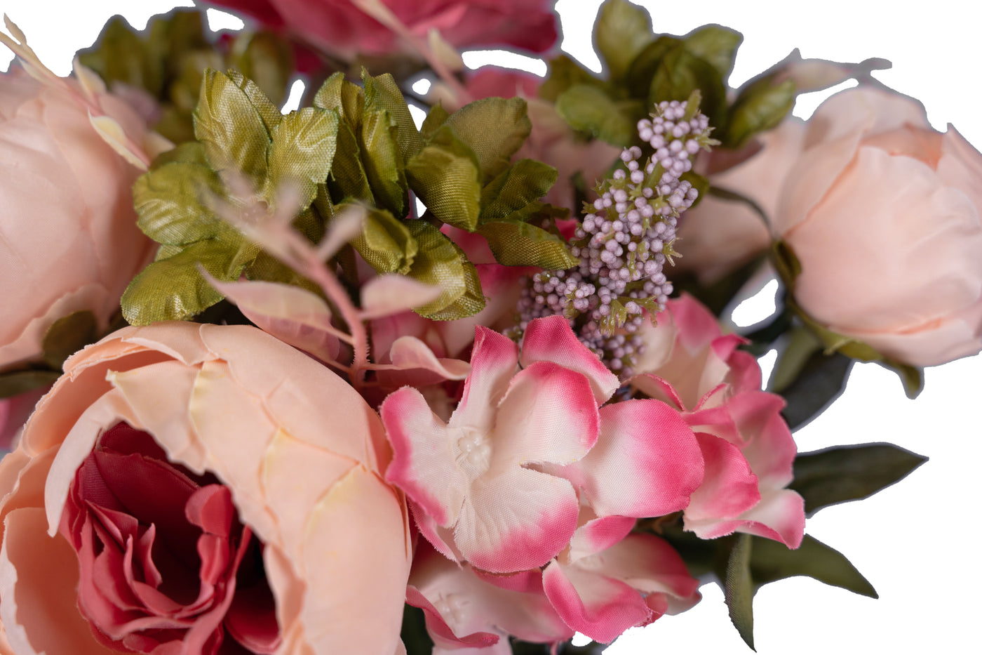 Buchet de bujori artificiali rosii si roz D30xH48cm. cu 10 flori