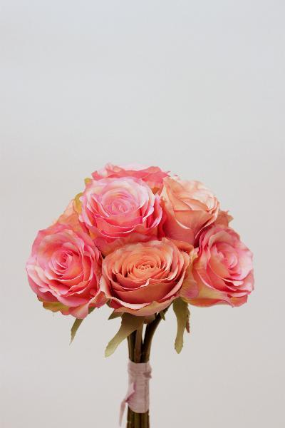 Buchet de Trandafiri artificiali D20xH40 cm HO roz - somon