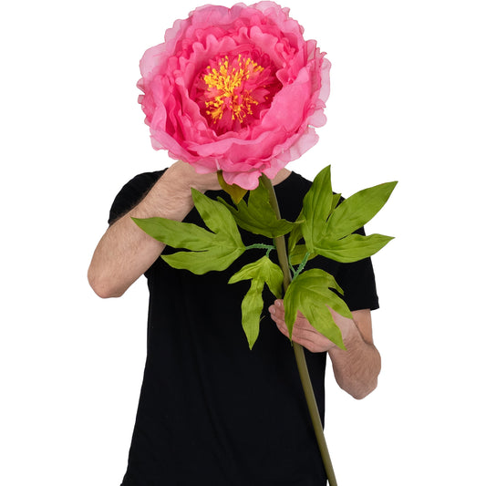 Bujor artificial D28xH100 cm roz cyclame cu tulpina gigant L fara suport