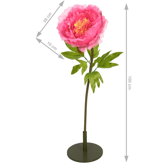 Bujor artificial D28xH100 cm roz cyclame cu tulpina gigant L fara suport