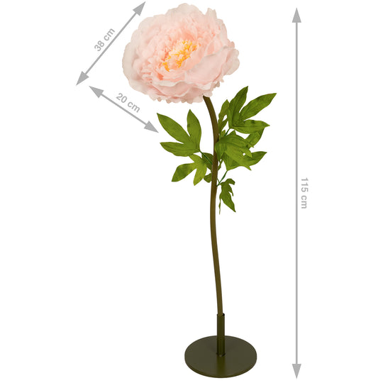 Bujor artificial D38xH115 cm piersica cu tulpina gigant XL fara suport