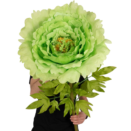 Bujor artificial D58xH140 cm verde cu tulpina gigant XXXL fara suport