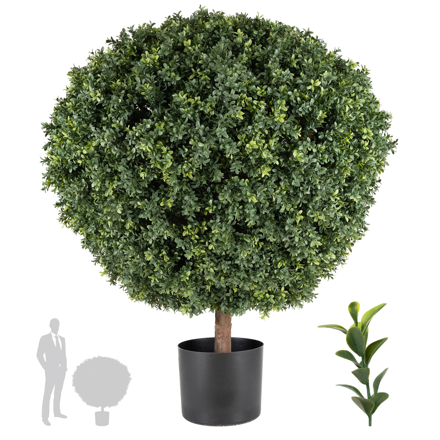 Buxus artificial H110cm. coroana rotunda D90cm cu protectie UV