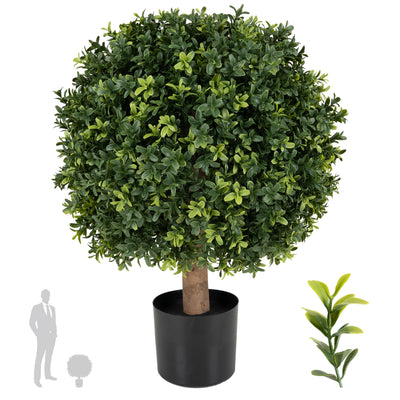 Buxus artificial H60cm. coroana rotunda D45cm cu protectie UV