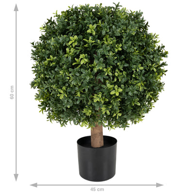 Buxus artificial H60cm. coroana rotunda D45cm cu protectie UV