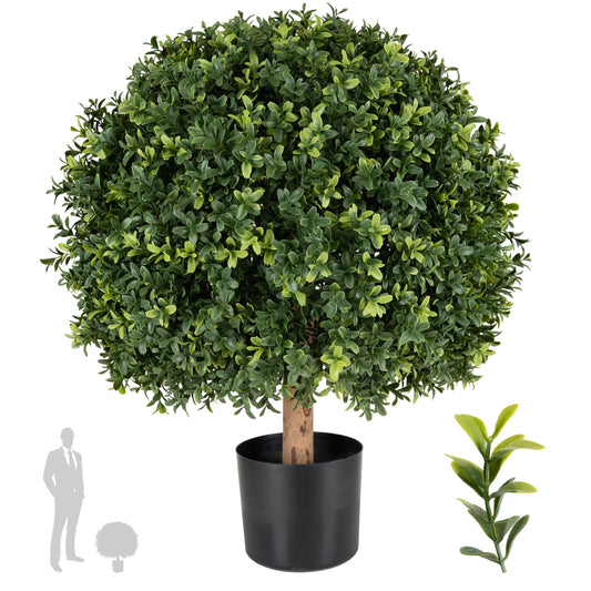 Buxus artificial H65cm. coroana rotunda D50cm cu protectie UV