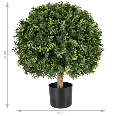 Buxus artificial H65cm. coroana rotunda D50cm cu protectie UV