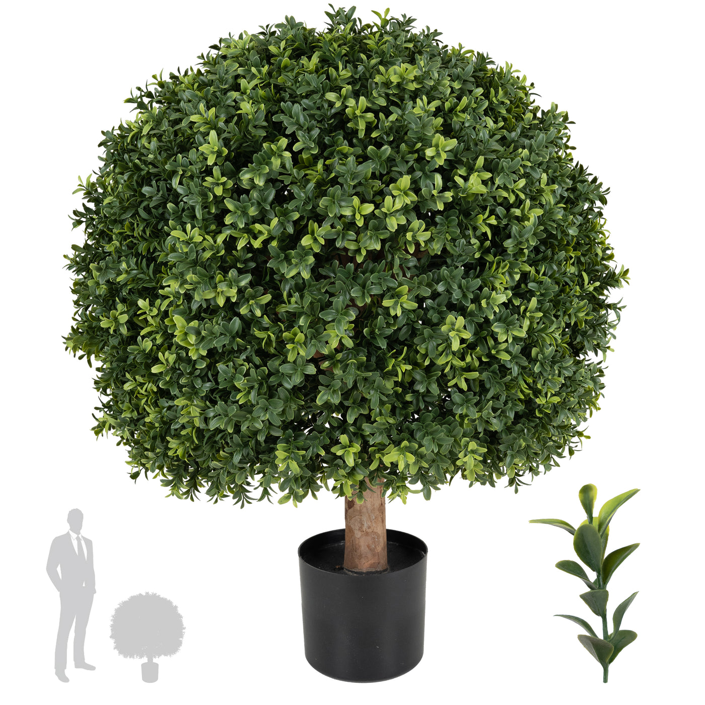 Buxus artificial H80cm. coroana rotunda D60cm cu protectie UV