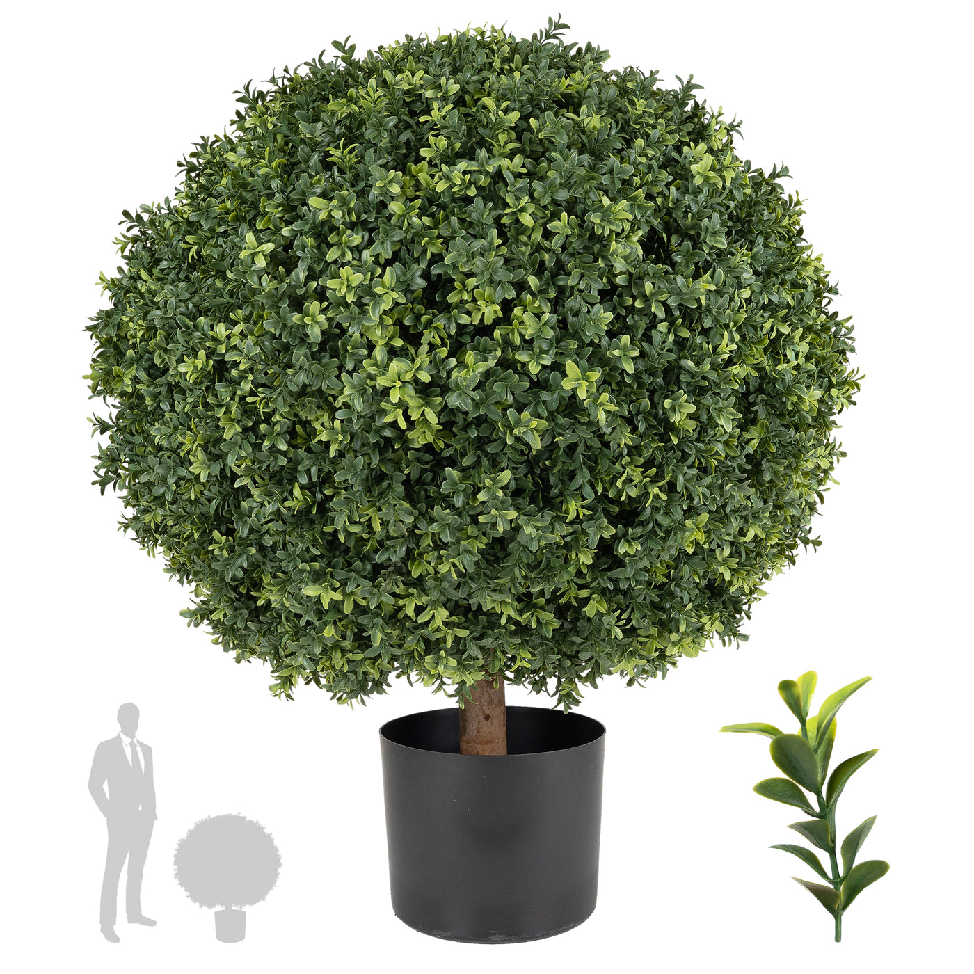 Buxus artificial H90cm. coroana rotunda D70cm cu protectie UV