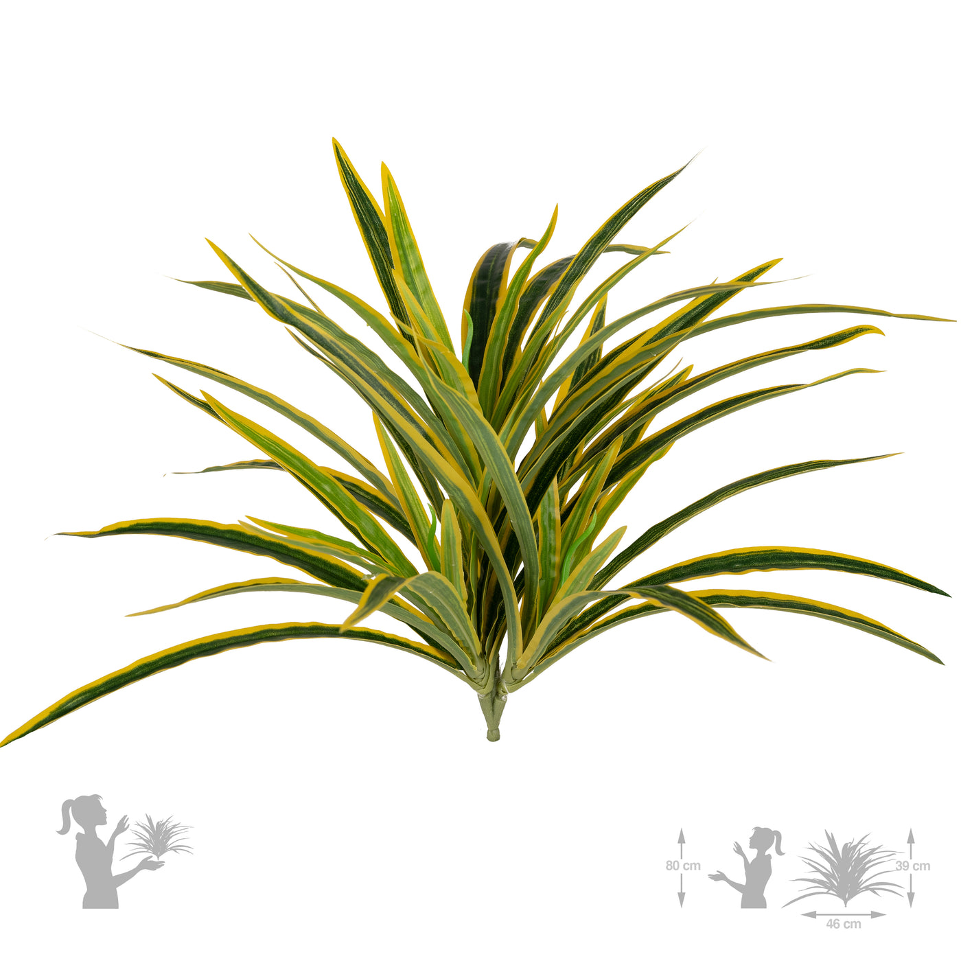 Chlorophytum artificial L D46xH46 cm cu 60 frunze GY