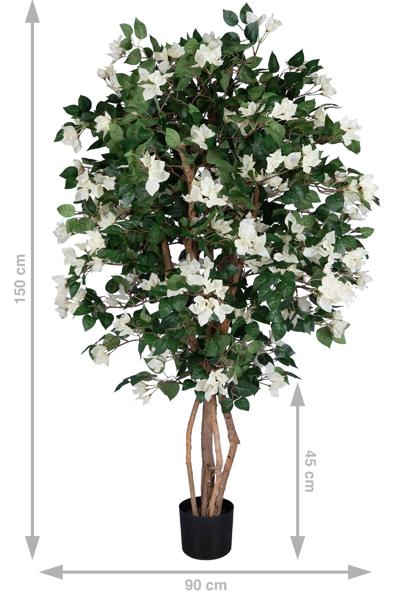 Copac artificial Bougainvilea cu flori albe H150 cm