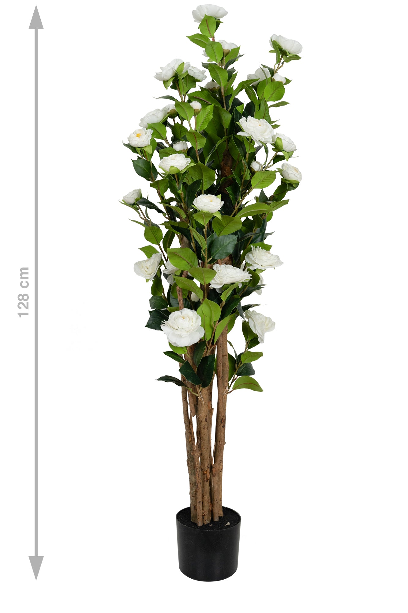 Copac artificial Camelia Japonica H120 cm cu 261 frunze si 36 flori crem